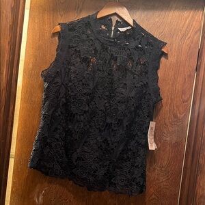 Nanette Lepore Black Lace Floral Blouse